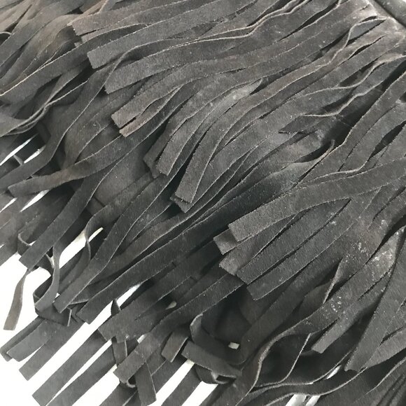 J.J. Winters Fringe Suede Black Boho Hippie Crossbody Shoulder Bag Braided Strap - Picture 13 of 14